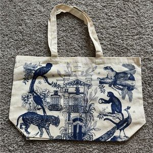 Limited Edition Sezane Blue Jungle canvas tote